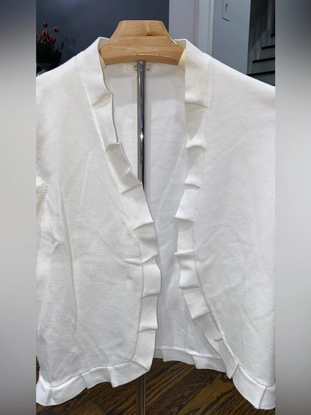 Madison White Ruffle-Edge Open Cardigan - Picture 4 of 4